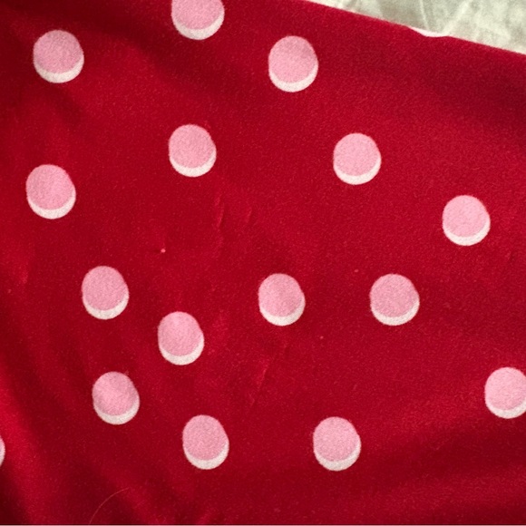 Kate Spade Red Pink Polka Dot Pajama Set Long Sleeve Pants Valentine - Picture 7 of 15